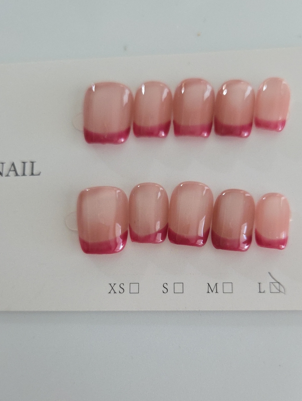 Pink French Tip Press-On Nails - Elegant Gradient Set
